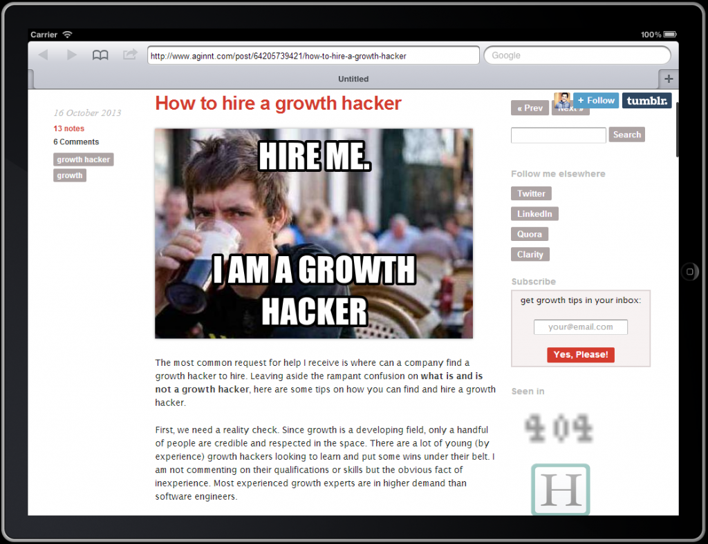 hire a growth hacker